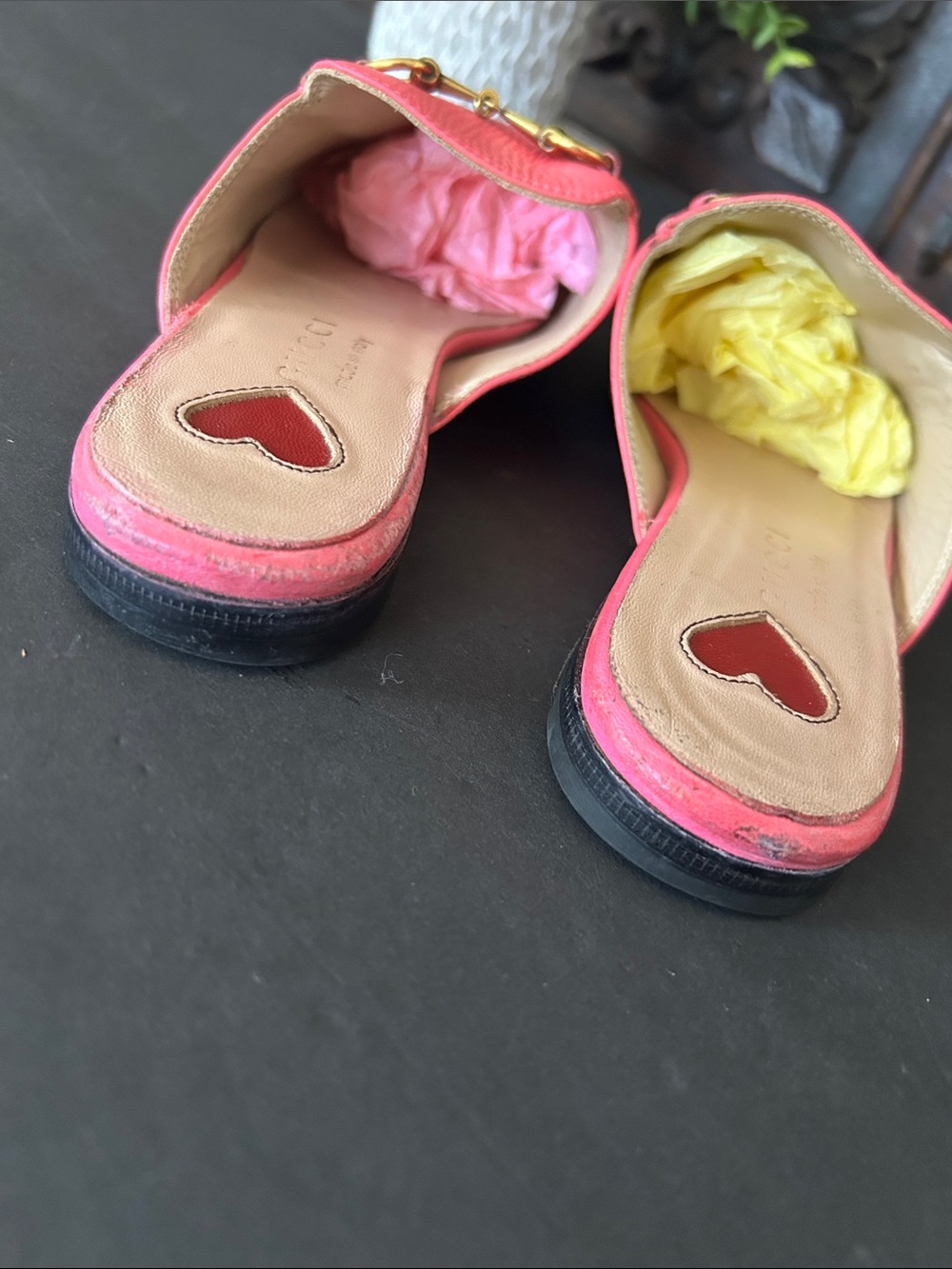 Pink Women's Slip-On Loafers with Gold Bit Hardware - Picture 8 of 17